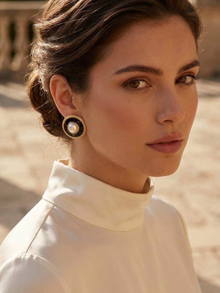 Envy Noir Pearl Earrings