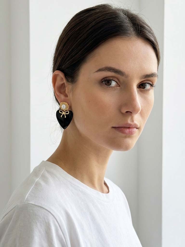 Envy Bow Heart Earrings