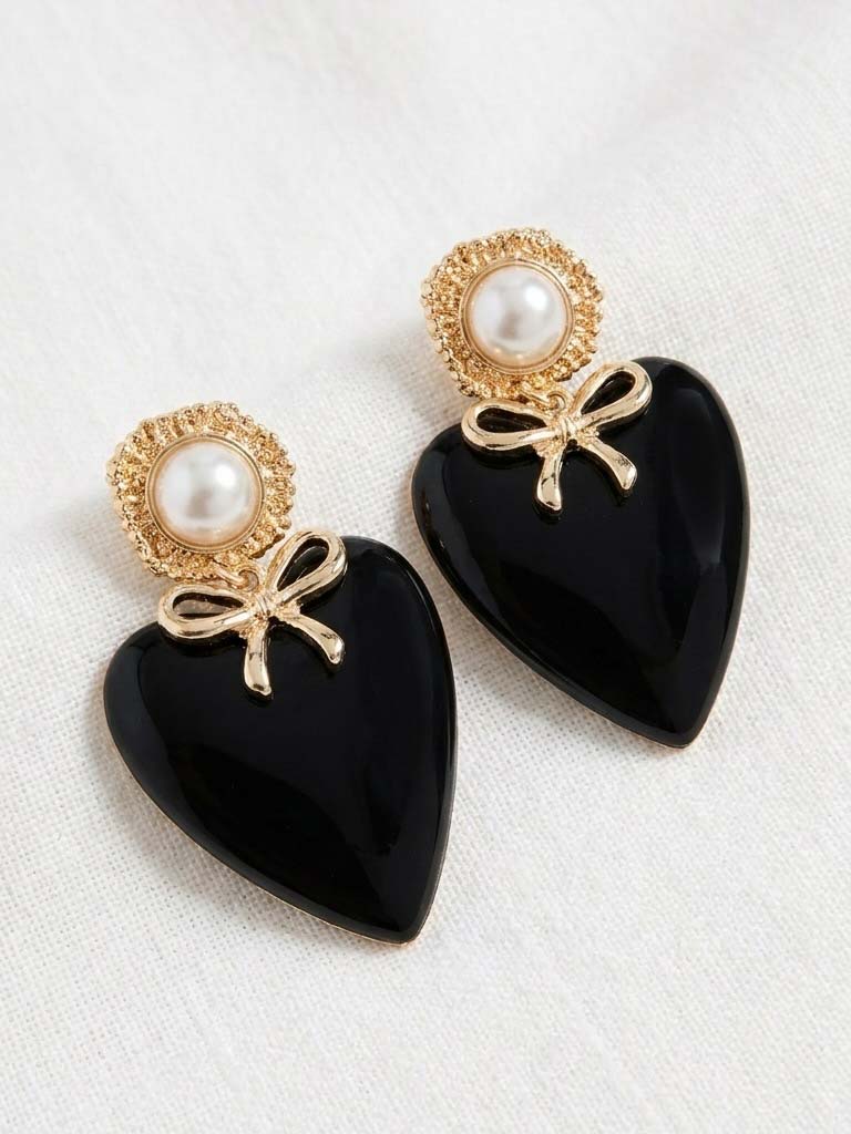 Envy Bow Heart Earrings