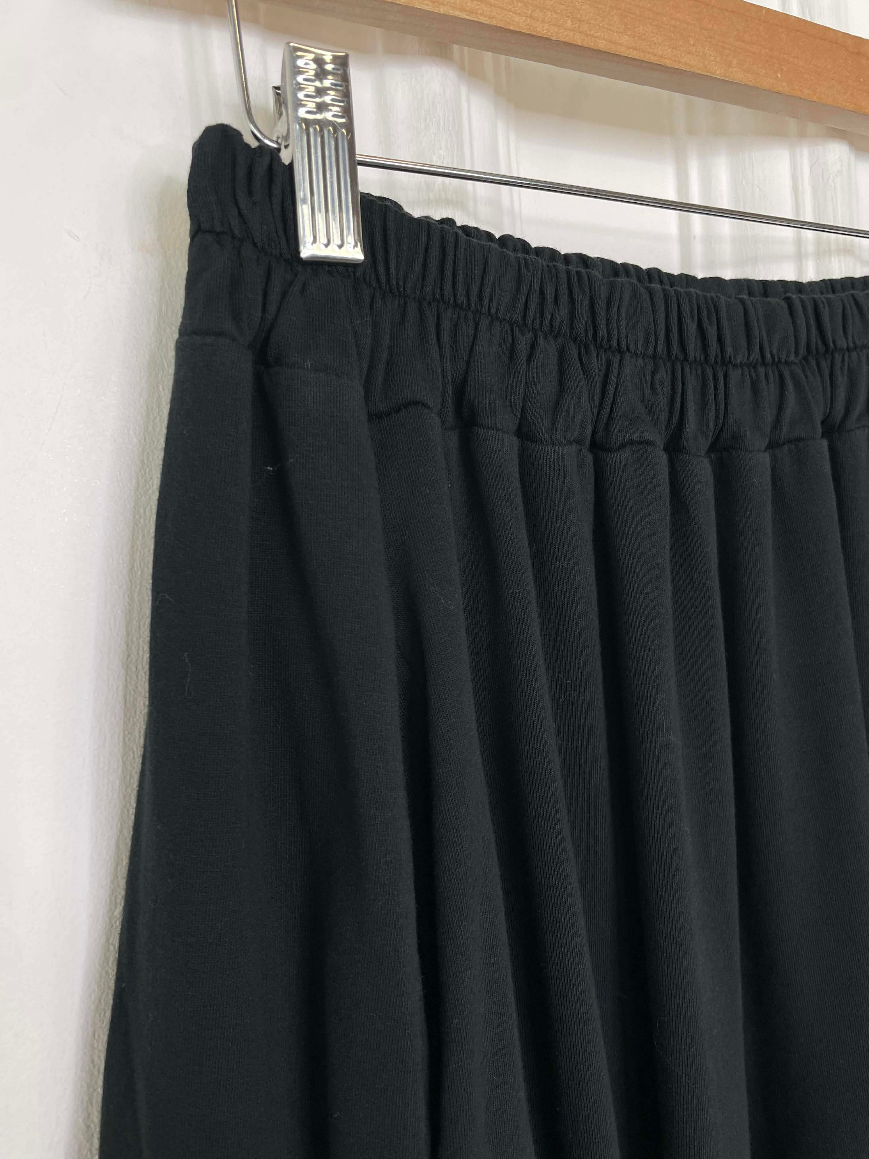 Cotton Jersey Cocoon Trousers - Black