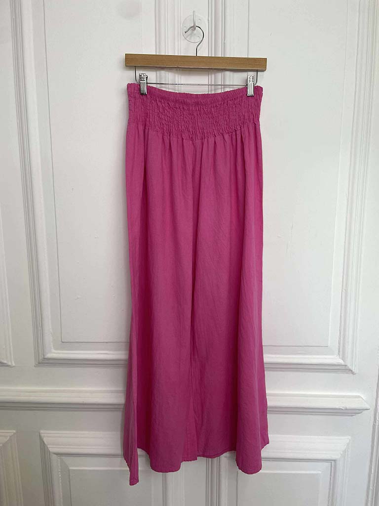 Linen & Cotton Palazzos - Bubblegum