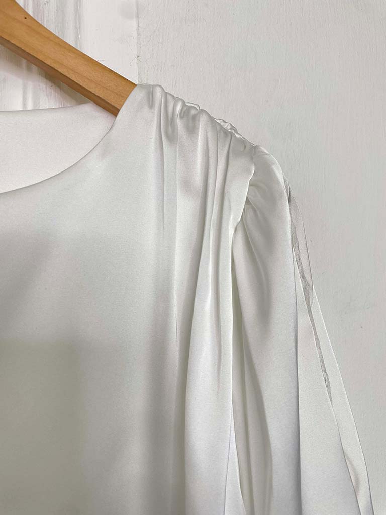 Lace Sleeve Blouse - Warm White