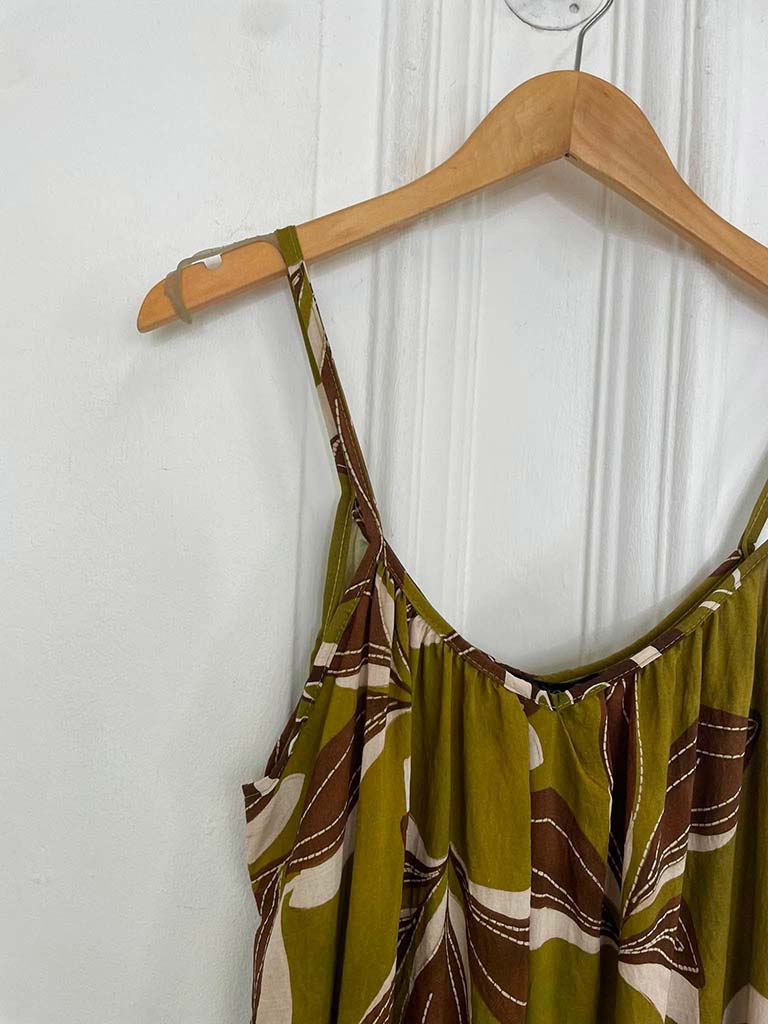 Botanical Escape Jumpsuit - Olive Green