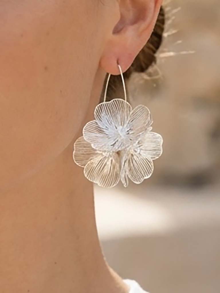 Envy Flower Earrings - Silver