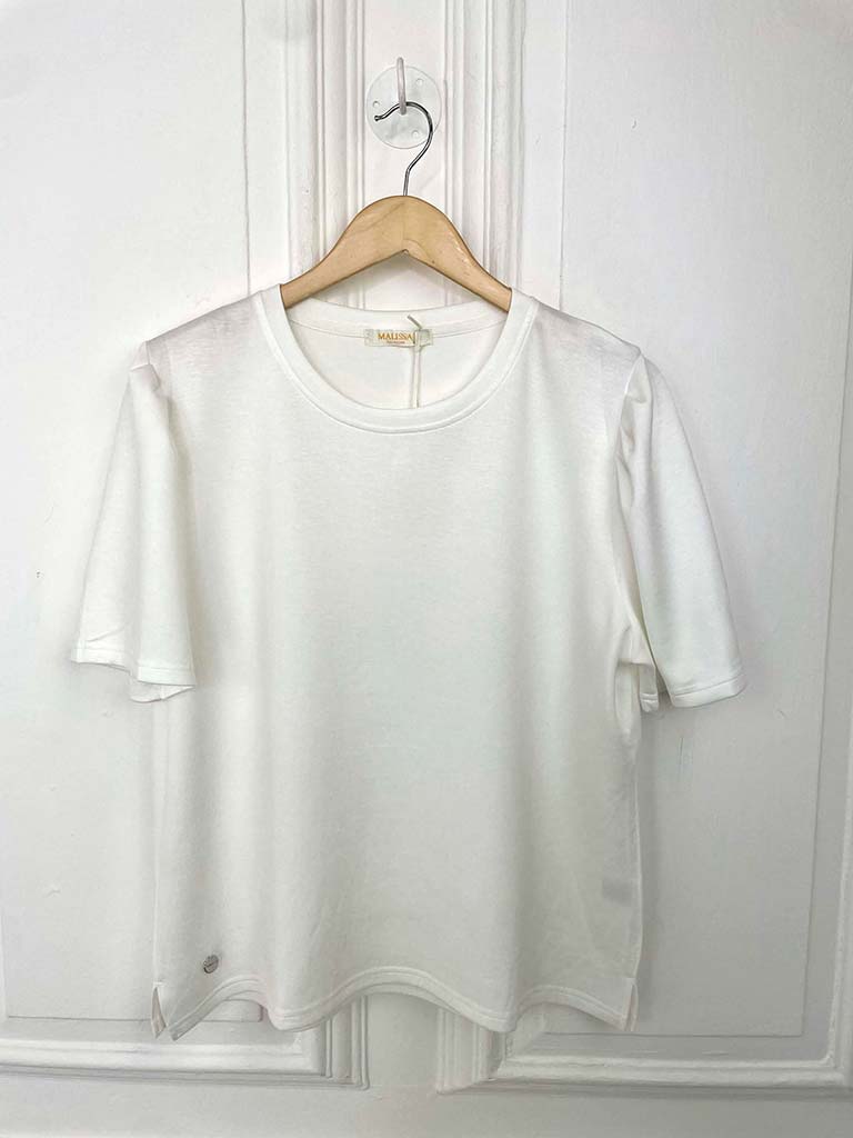 Malissa J Puff Sleeve Luxe Tee - Warm White