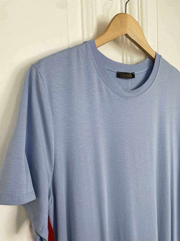Sports Luxe T-Shirt Dress - Powder Blue