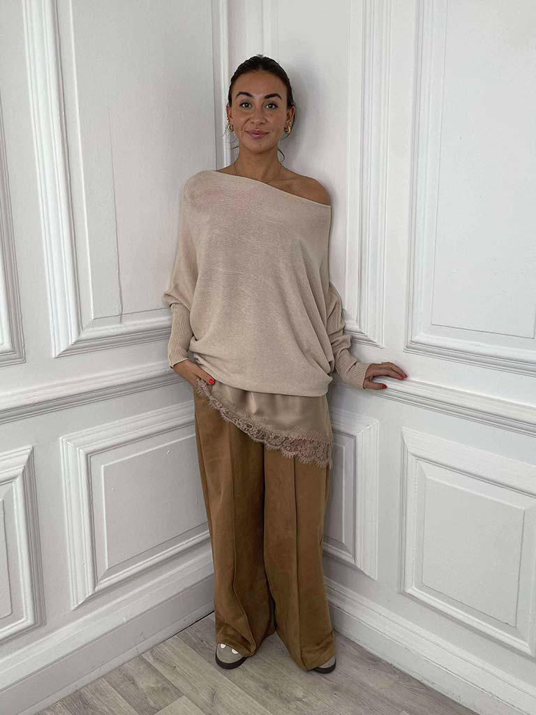 Pearl Back Knit - Stone