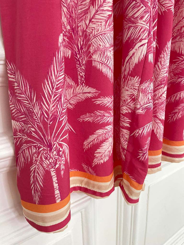 Palm Print Palazzos - Pink
