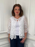 Floral Crochet Jacket - White