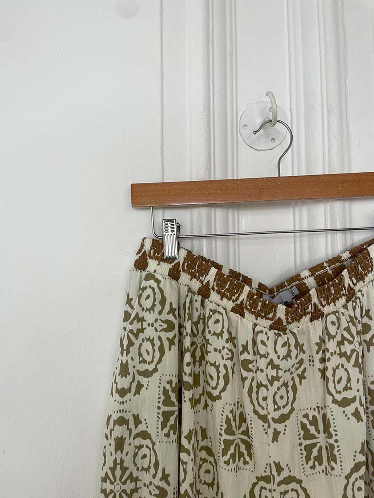 Tile Print Palazzos - Mocha