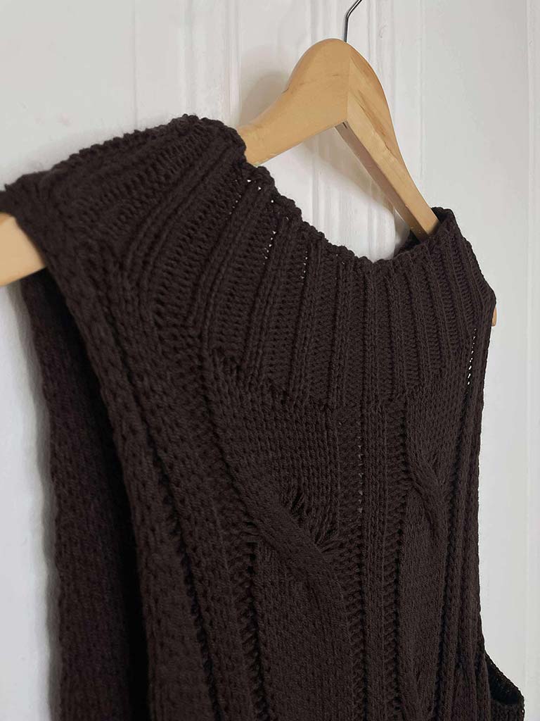 Cable Tank Knit - Espresso