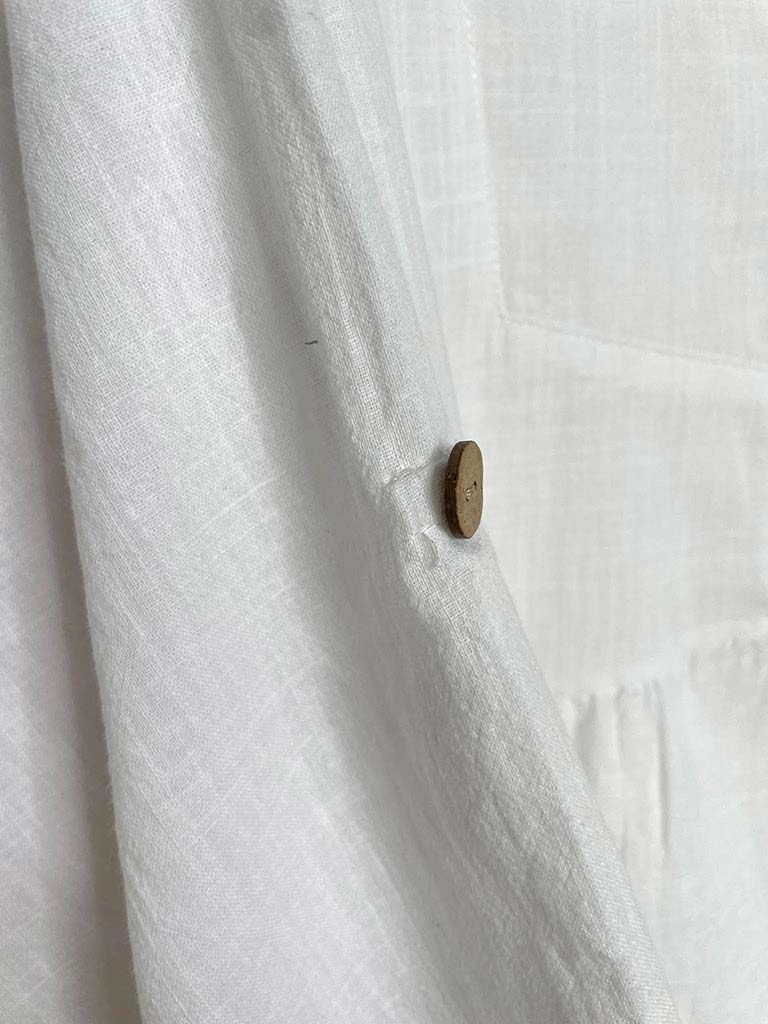 Cotton & Linen Smock Top - White