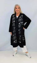Malissa J Lace & Jersey Hooded Coat Dress