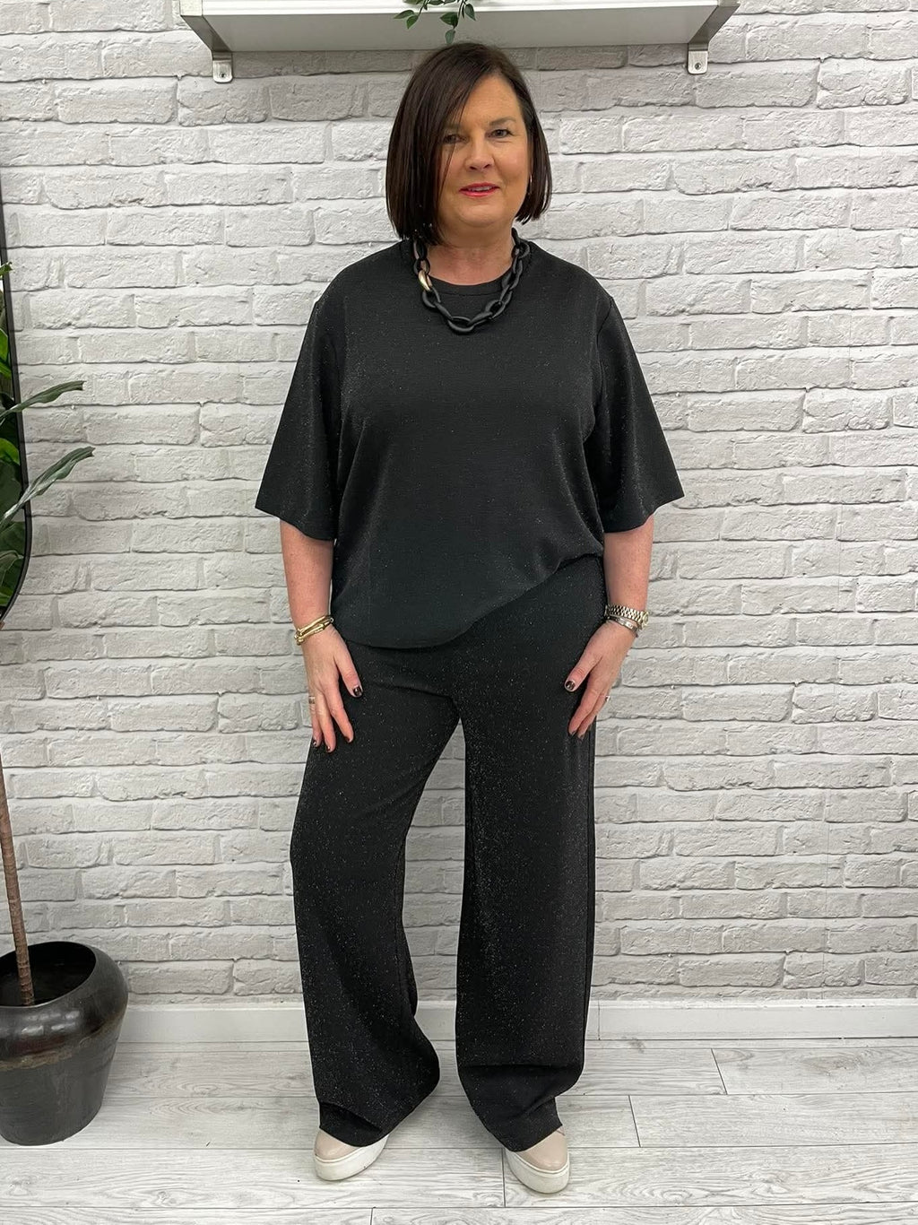 Soya Concept Andine Shimmer Trousers - Black