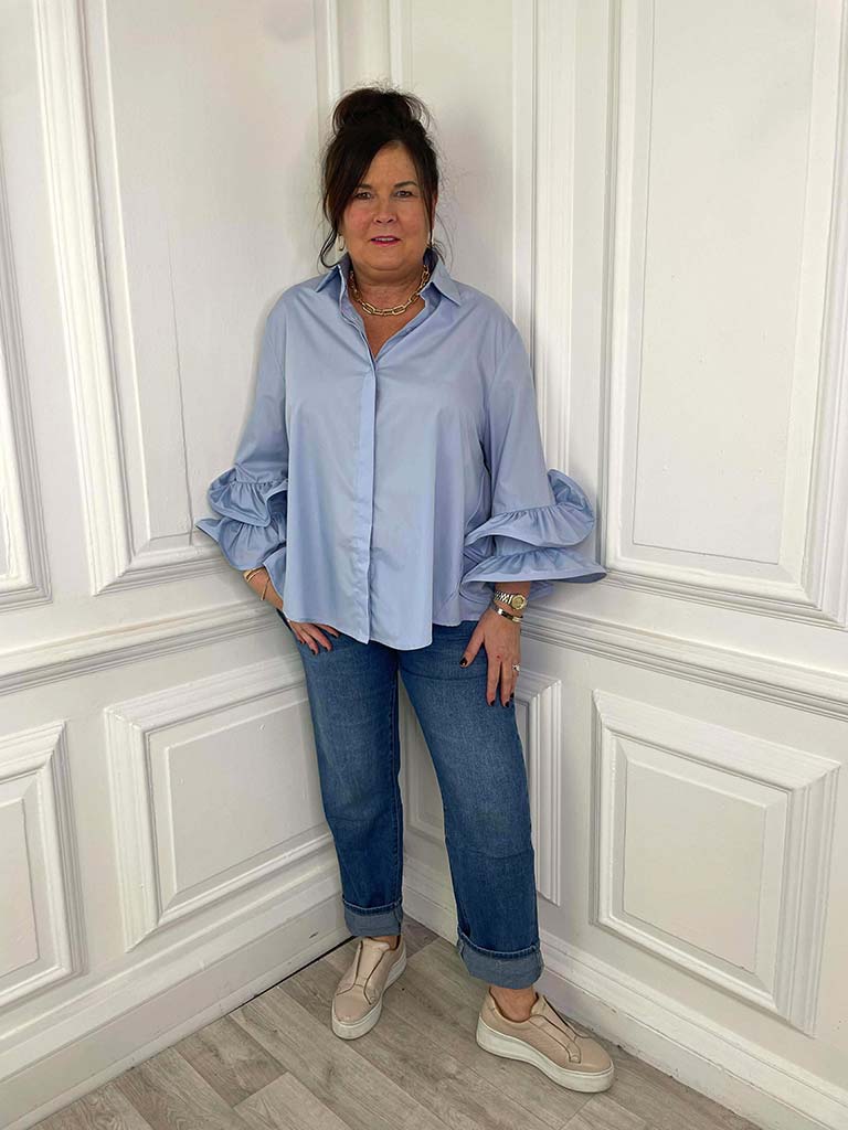 Straight Leg Jeans - Mid Blue