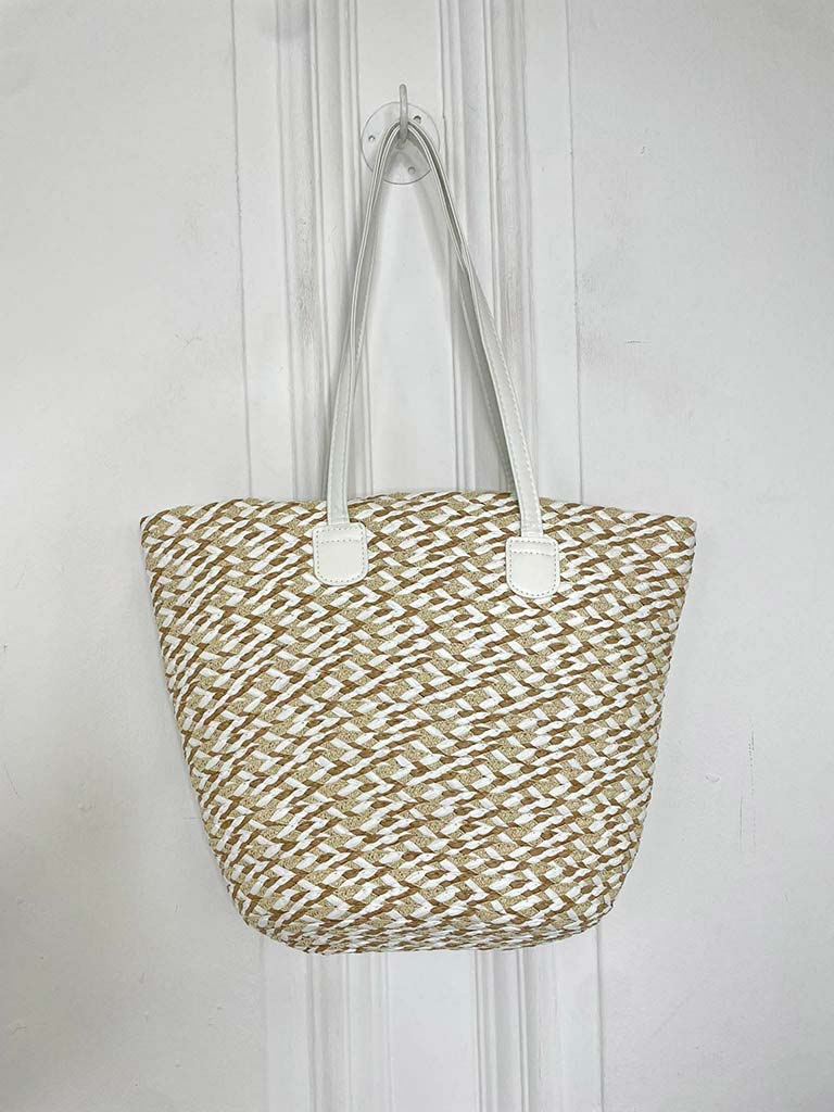 Malissa J Two Piece Straw Bag & Hat - Stone