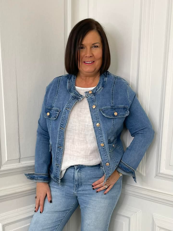 G-Smack Collarless Denim Jacket