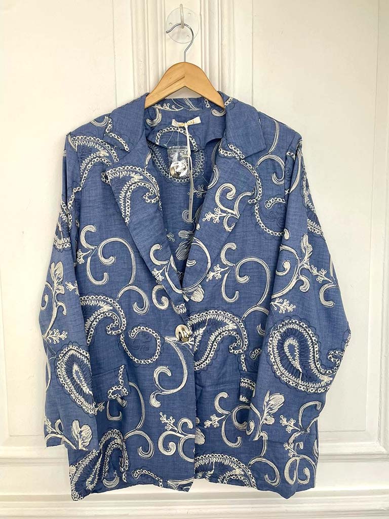 Malissa J Paisley Blazer - Blue