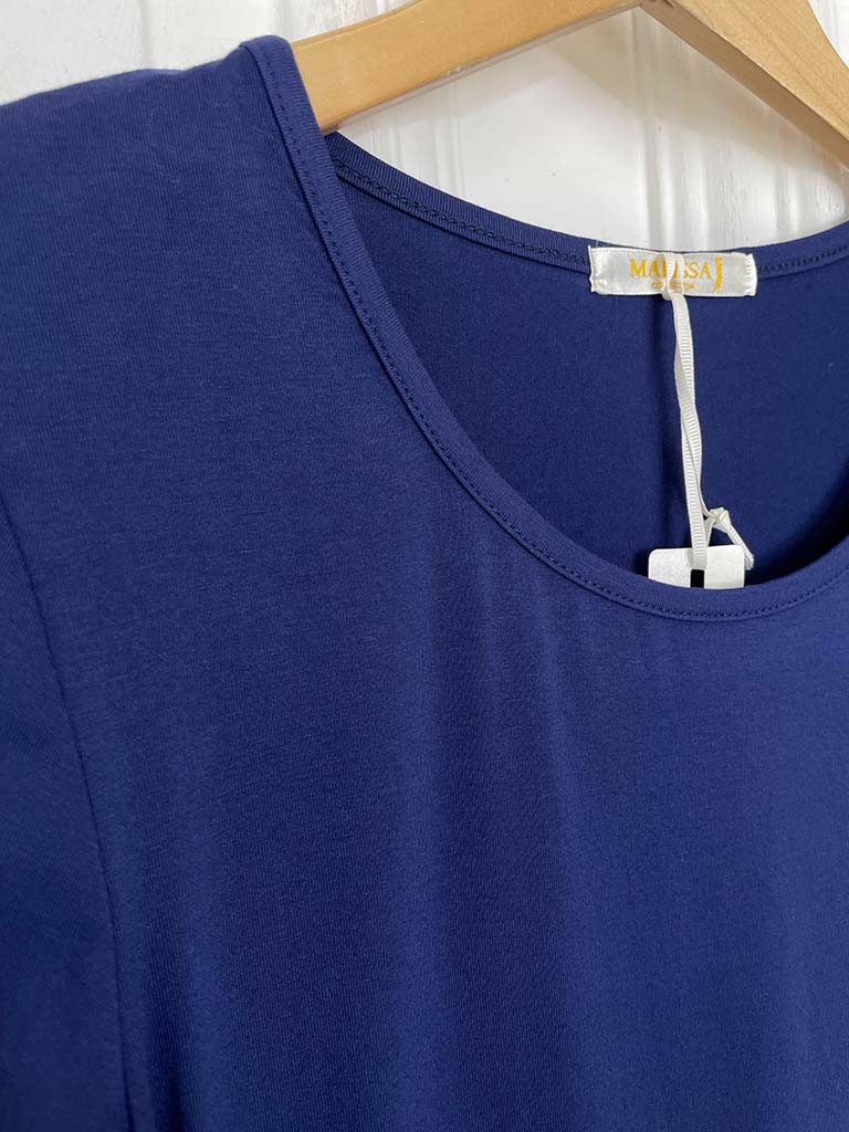 Malissa J Long Sleeve Basic Top - Navy