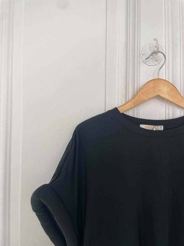 Malissa J Padded Sleeve Tee - Black