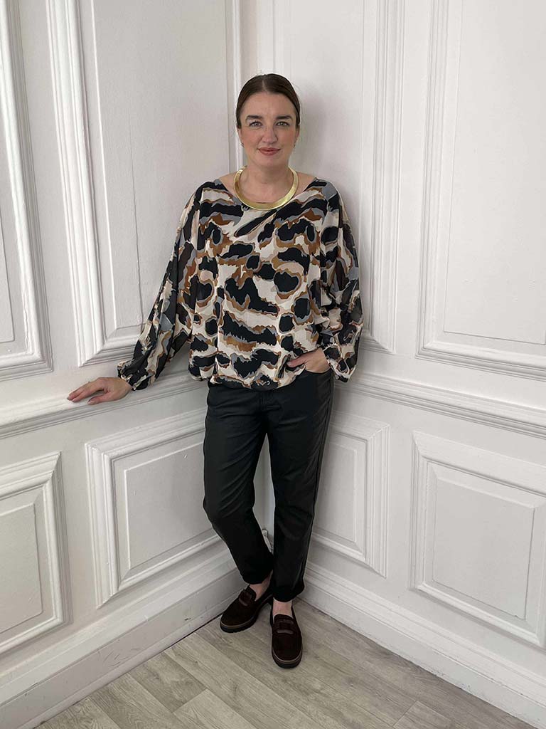 Camo Batwing Top - Grey Mix