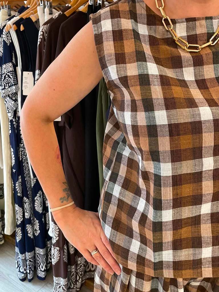 Atelier Check Tank Top - Chocolate