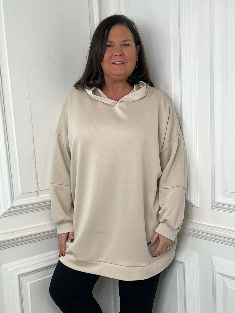 Oversized Scuba Hoodie - Ecru