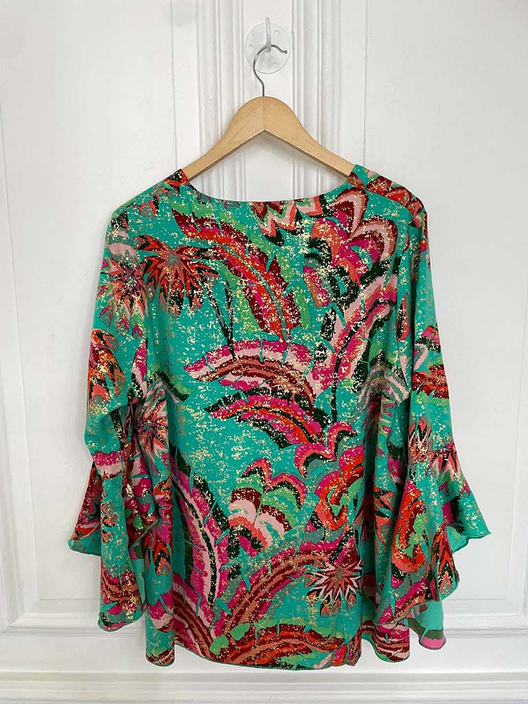 Malissa J Rio Flute Sleeve Top - Jade