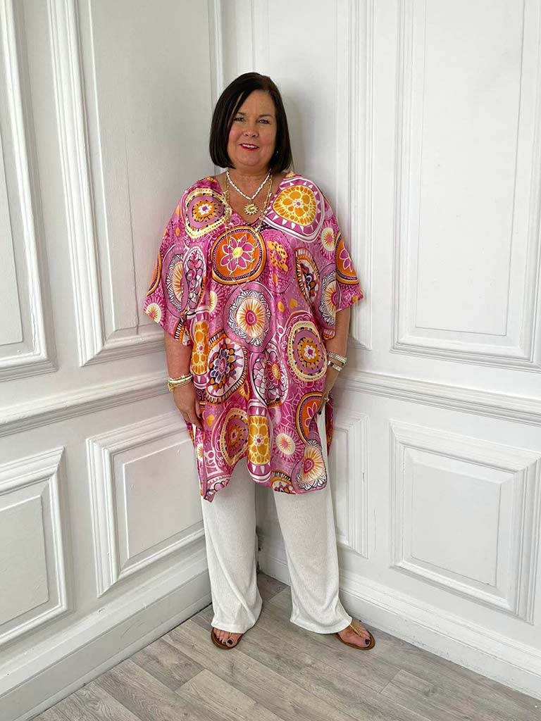Malissa J Tile Kaftan - Pink