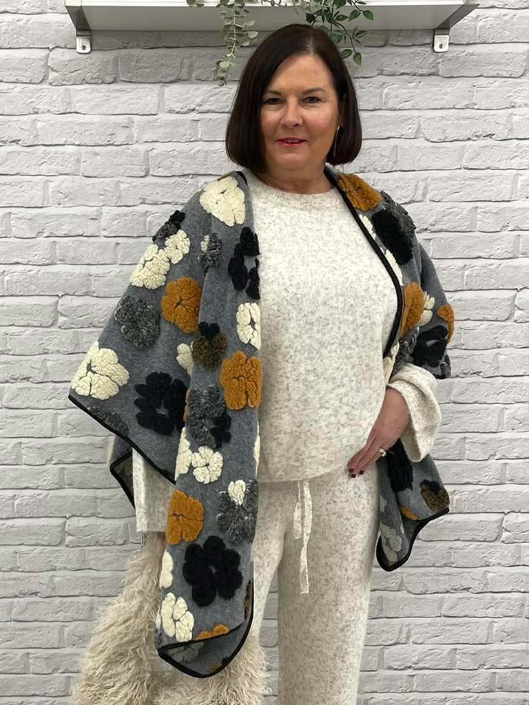 Malissa J Polar Fleece Flower Wrap