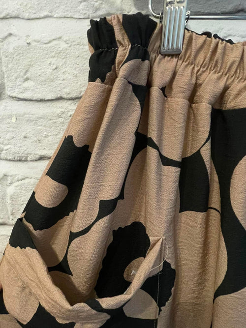 Flower Pop Cocoon Pants - Caramel Coffee