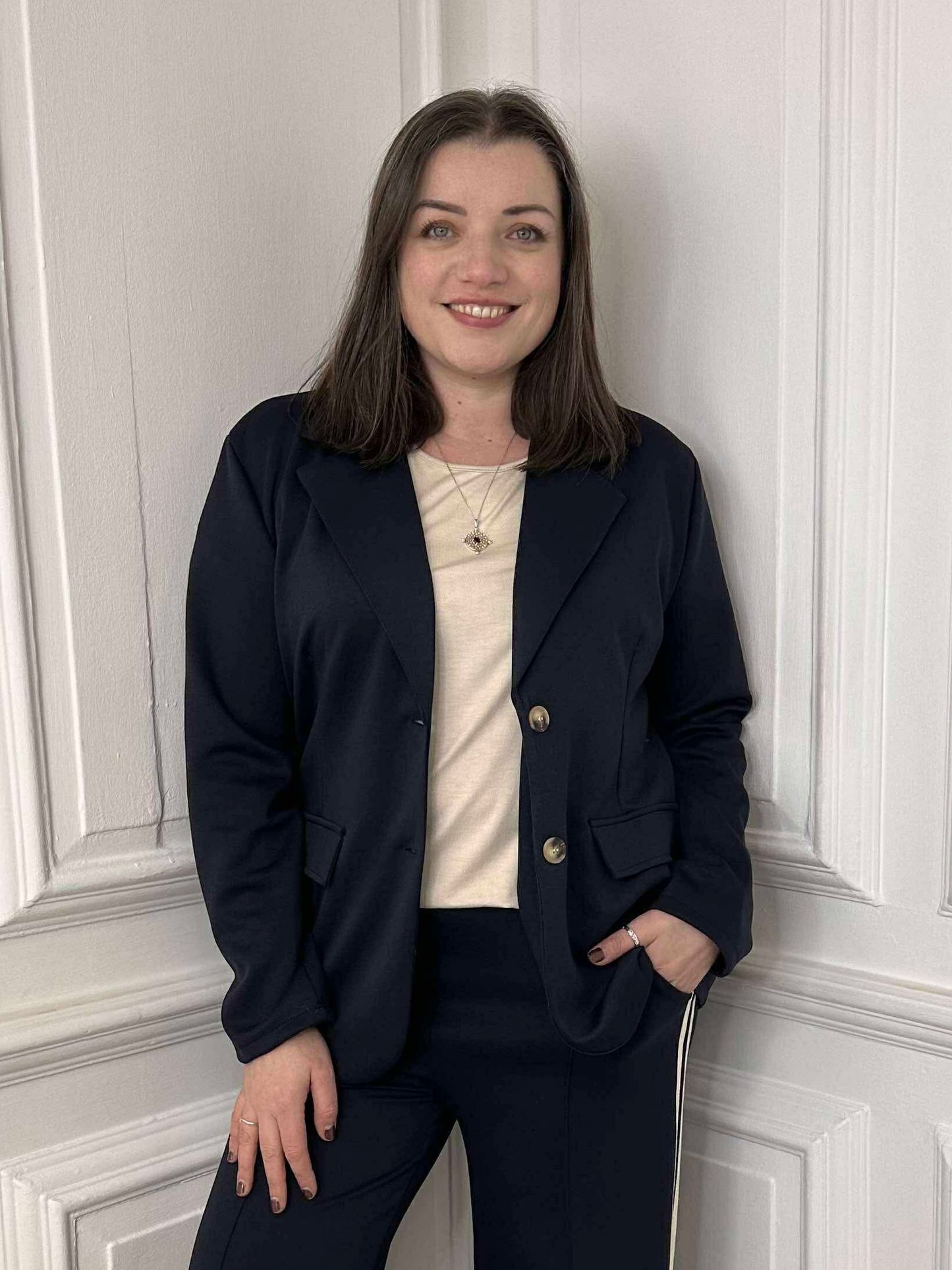 Classic Jersey Blazer - Navy