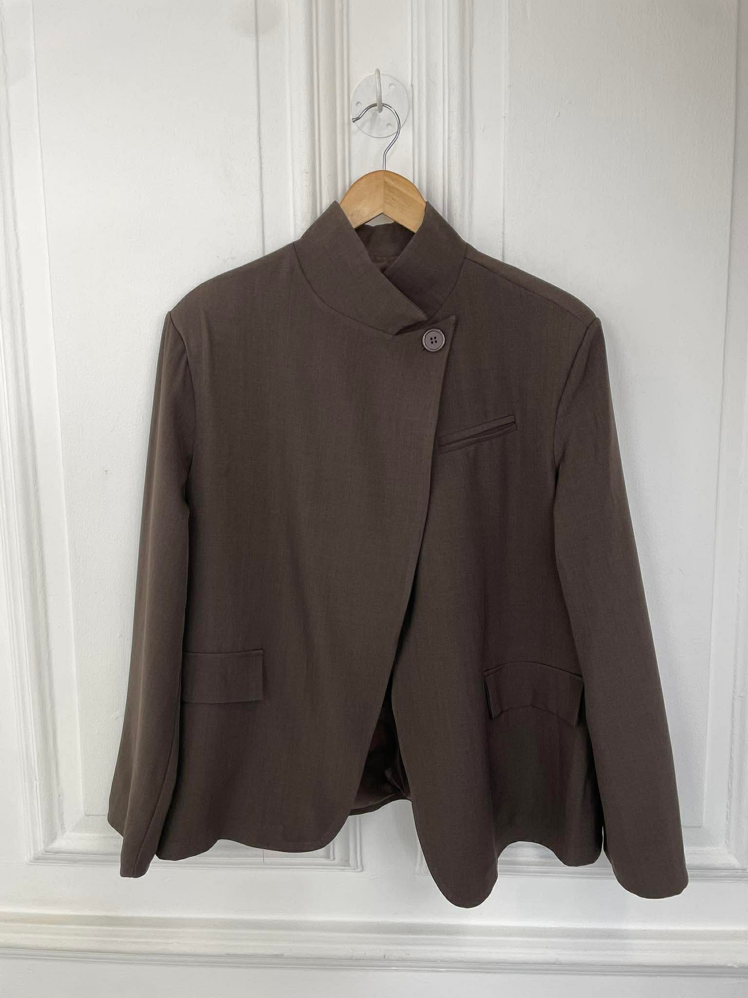 Asymmetric Blazer - Coffee