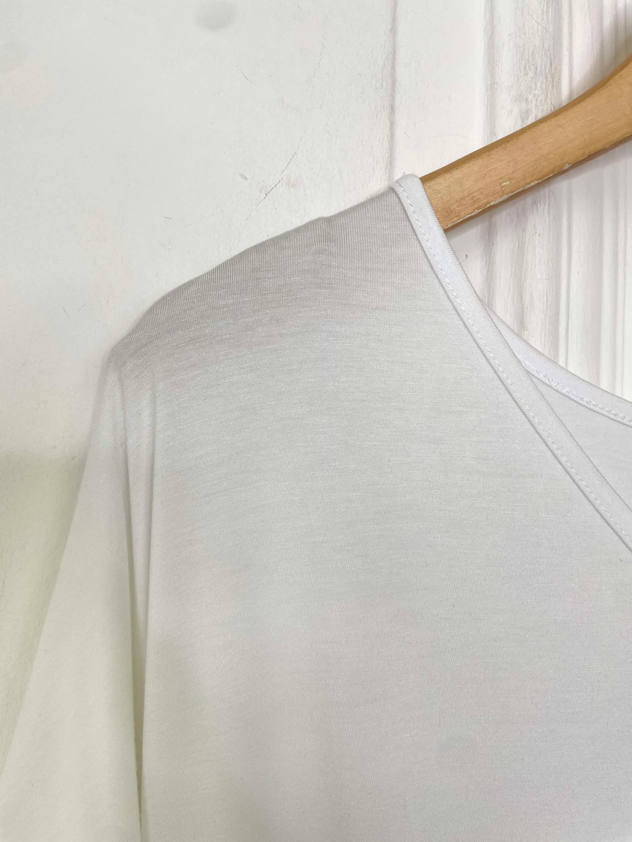 Bamboo Tie Front Tee - White