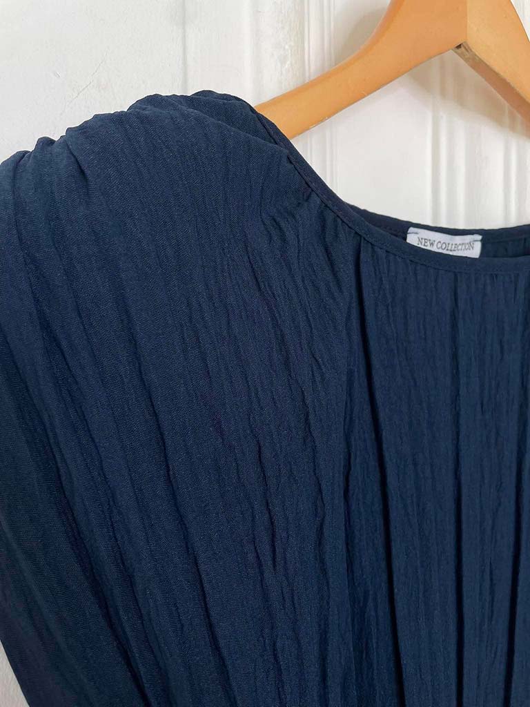 Sleeveless Pleated Co-ord - Navy