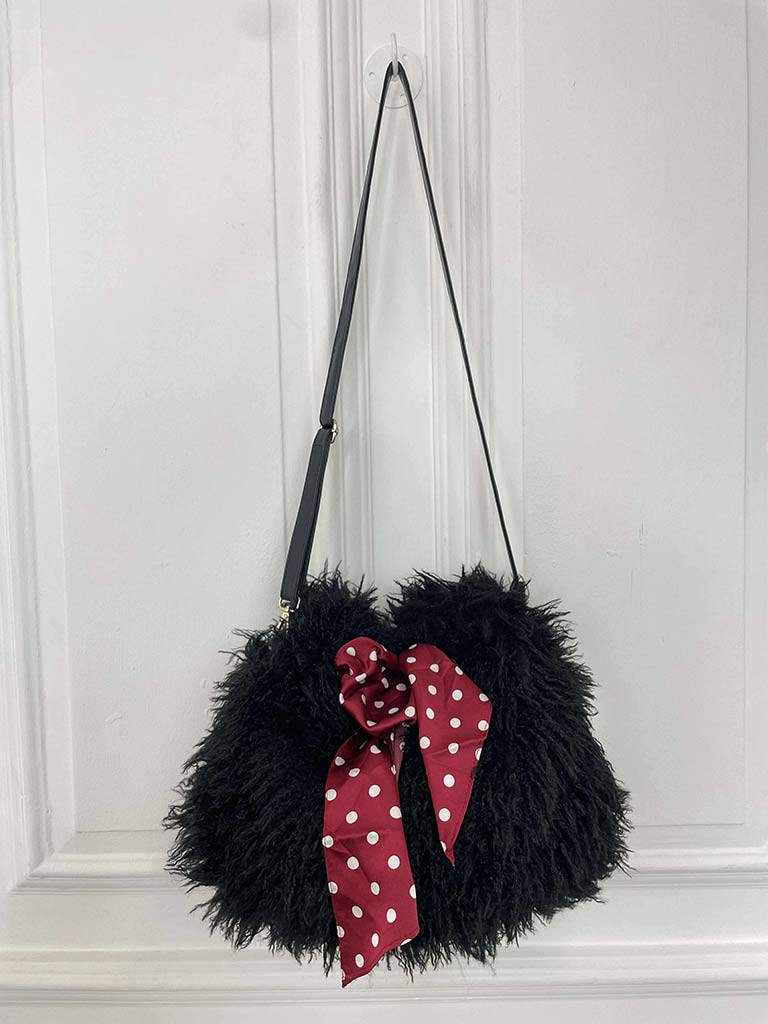 Shaggy Boho Bag - Black