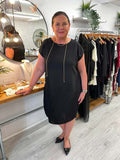Malissa J Pleated Cocoon Dress - Black