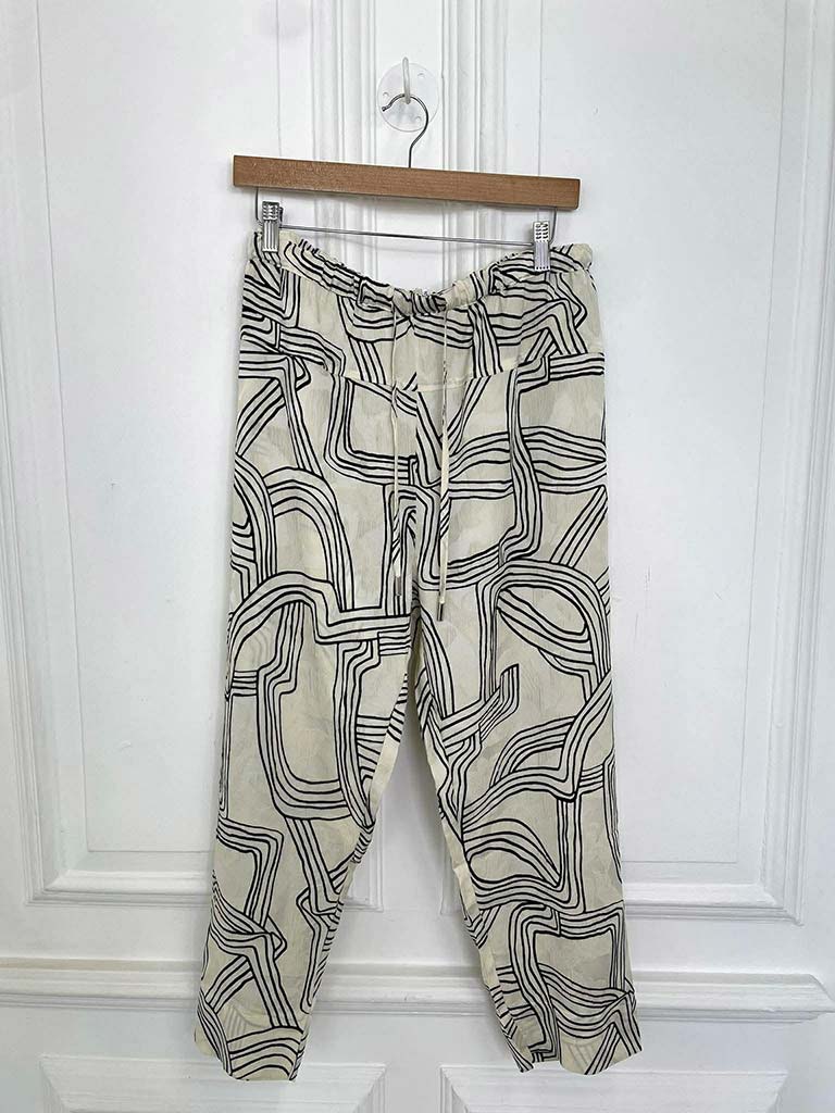 Malissa J Abstract Fisherman Trousers - Ecru