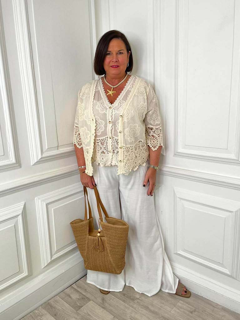 Vintage Crochet Jacket - Parchment