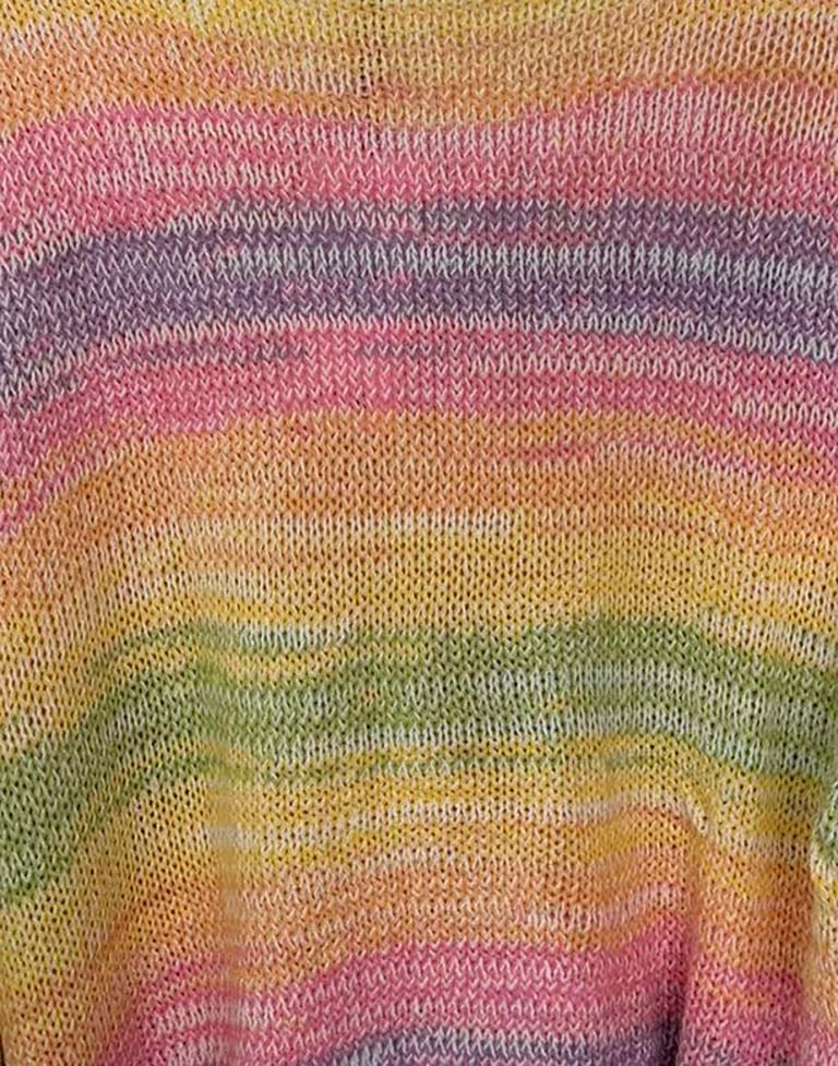 Rainbow Honeycomb Sleeve Knit