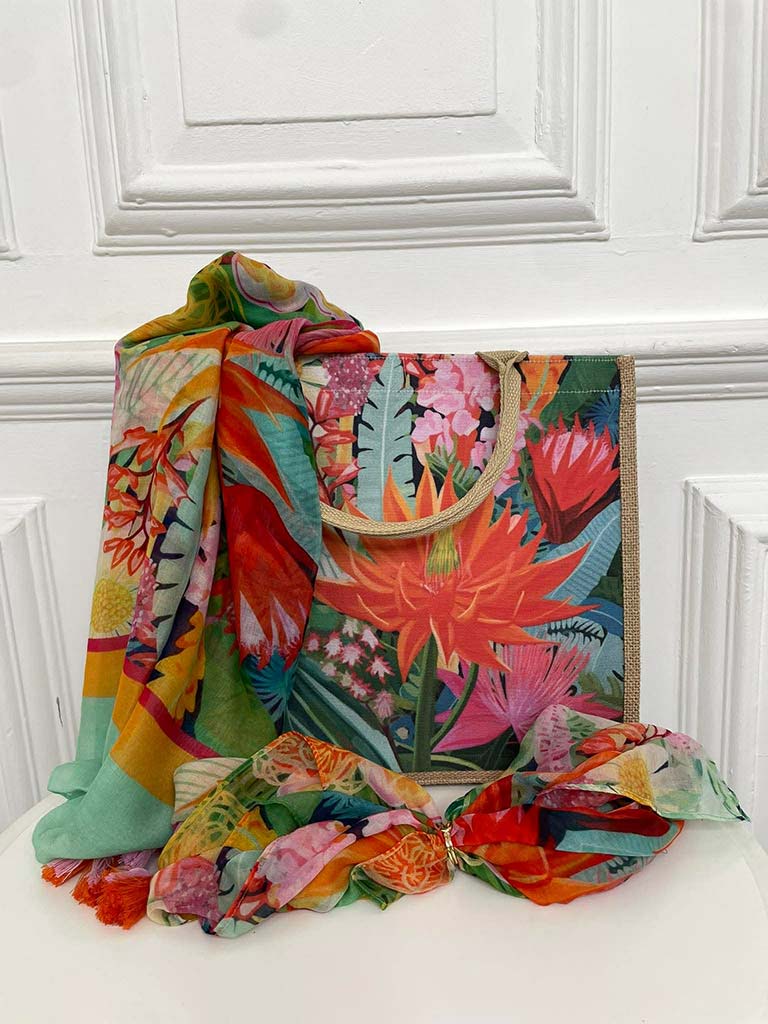 Malissa J Bag, Neckerchief & Scarf Set - Botanic