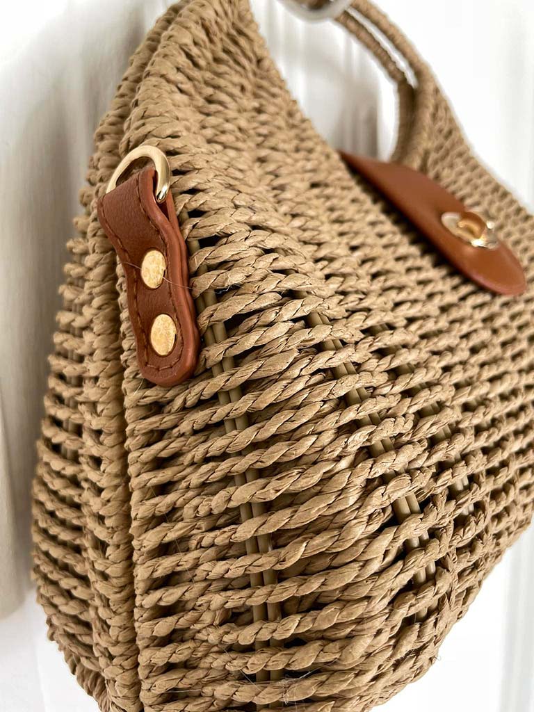 Rattan Clutch Bag - Caramel