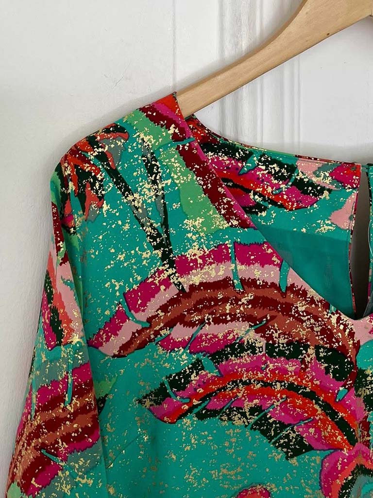 Malissa J Rio Feather Dress - Jade