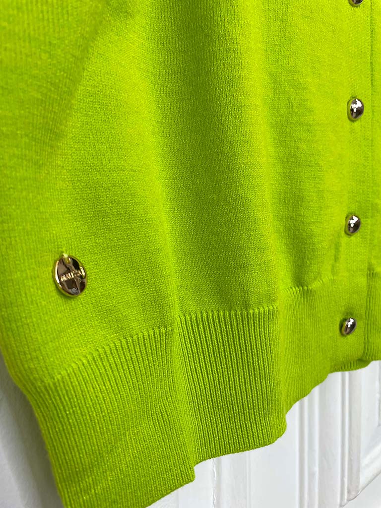 Malissa J Buttoned Tank Knit - Lime