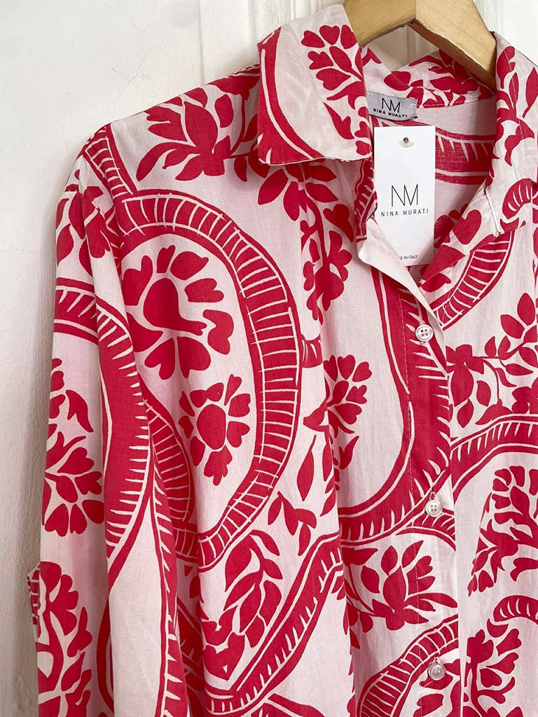 Botanical Print Shirt Dress