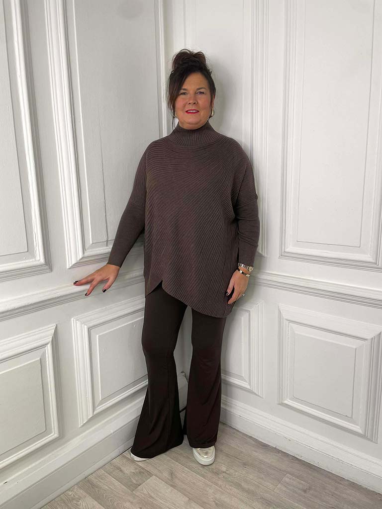 Ribbed Tunic Knit - Chocolate