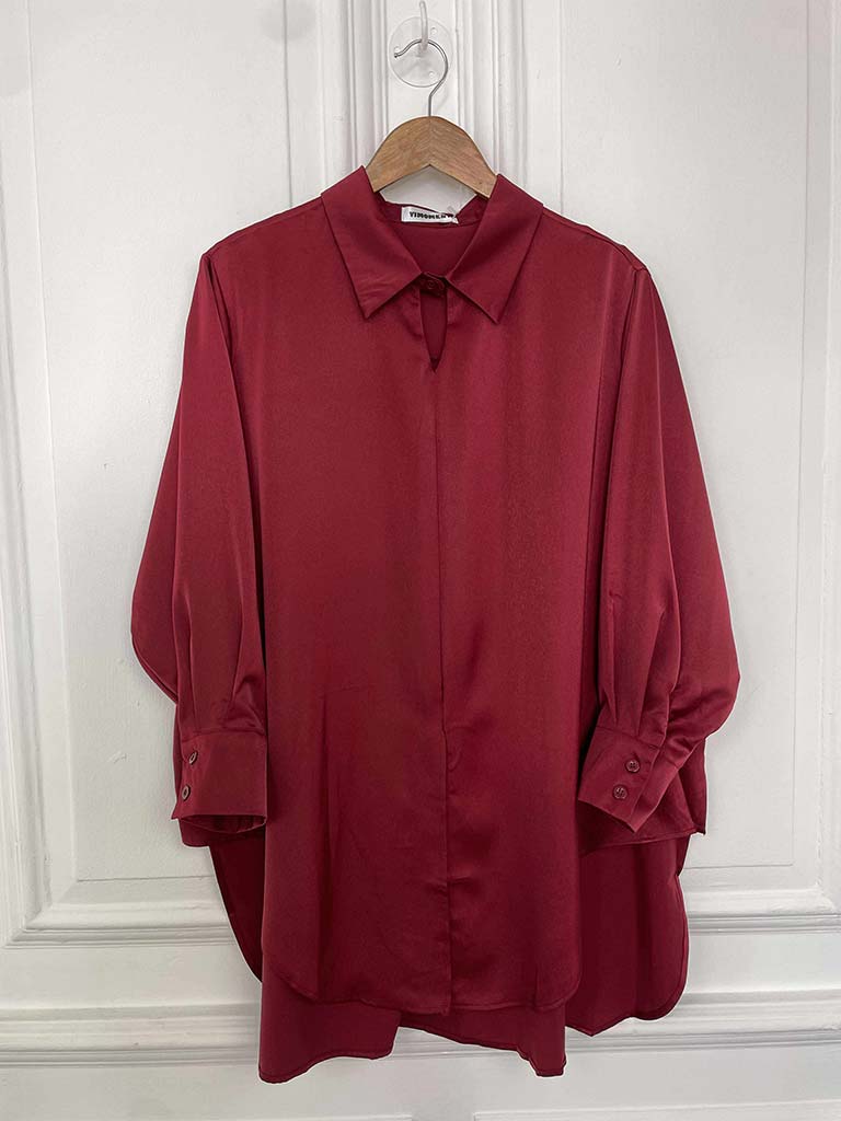 Lusso Silk Feel Shirt - Merlot