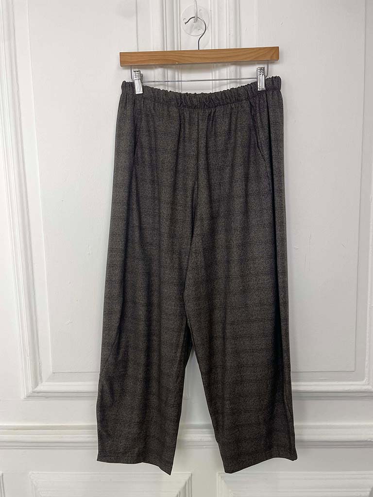 Cocoon Plaid Trousers - Chocolate