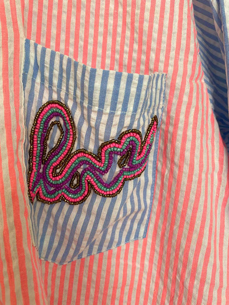 Stripe Love Shirt - Blue & Neon