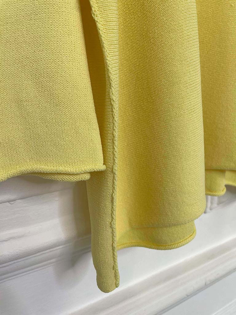 V-Neck Raw Edge Knit - Lemon